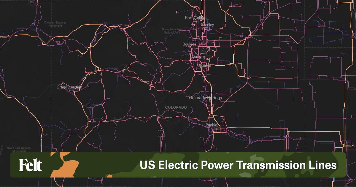 US Electric Power Transmission Lines in Colorado