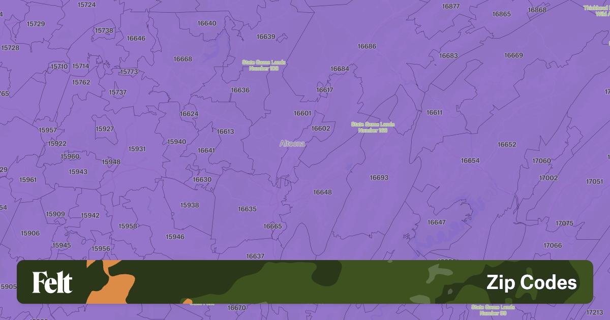 ZIP Codes in Blair County, Pennsylvania