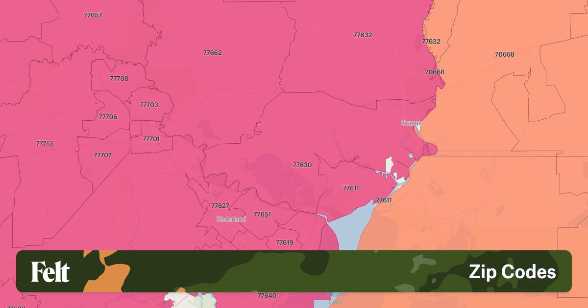 ZIP Codes in Orange County, Texas