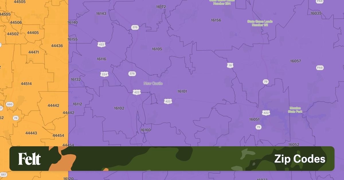 ZIP Codes in Lawrence County, Pennsylvania