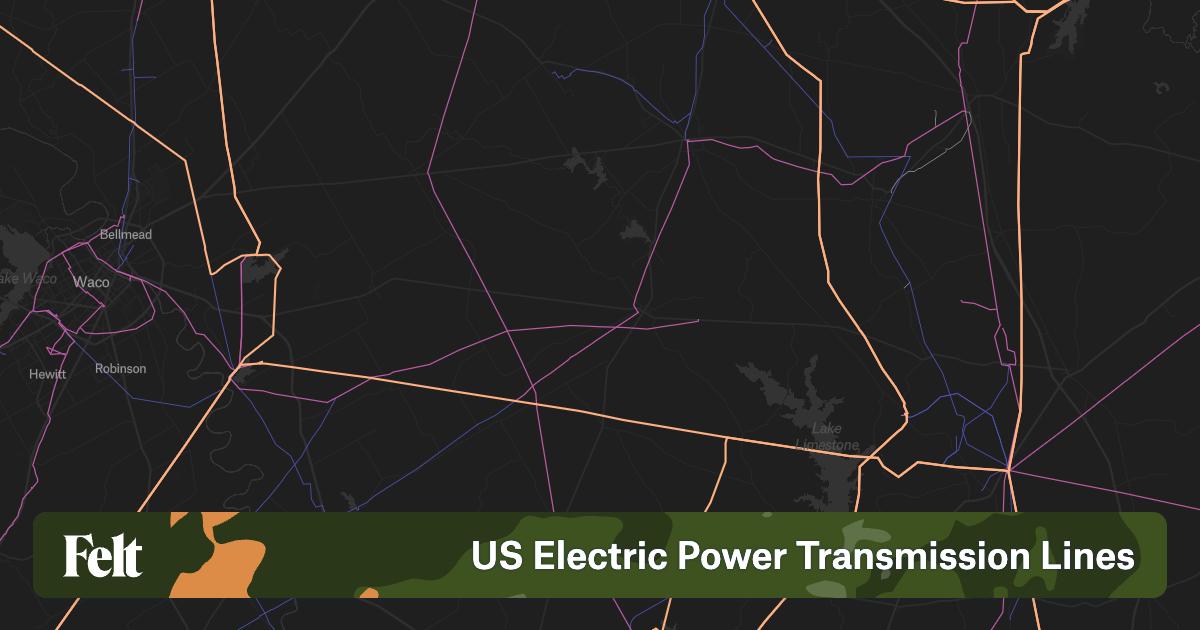 Limestone Ridge Power Line US Electric Power Transmission Lines in Limestone County, Texas