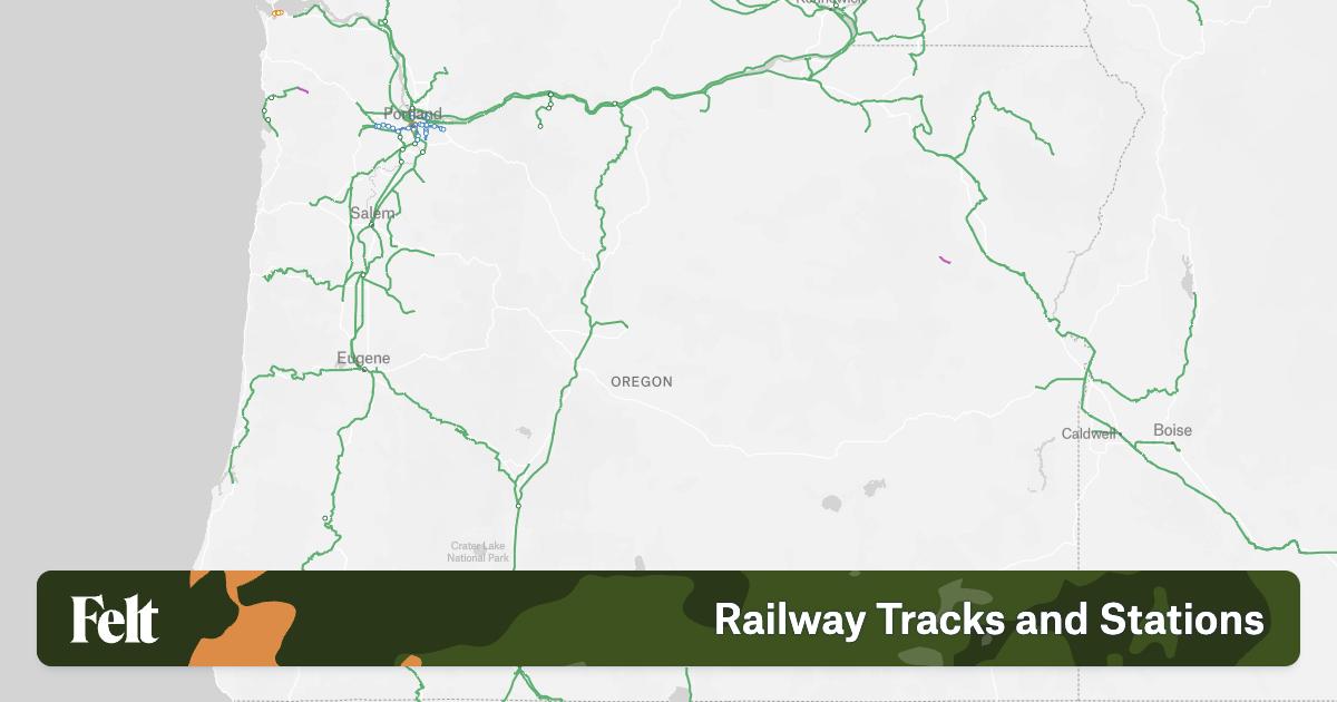 Railway Tracks and Stations in Oregon
