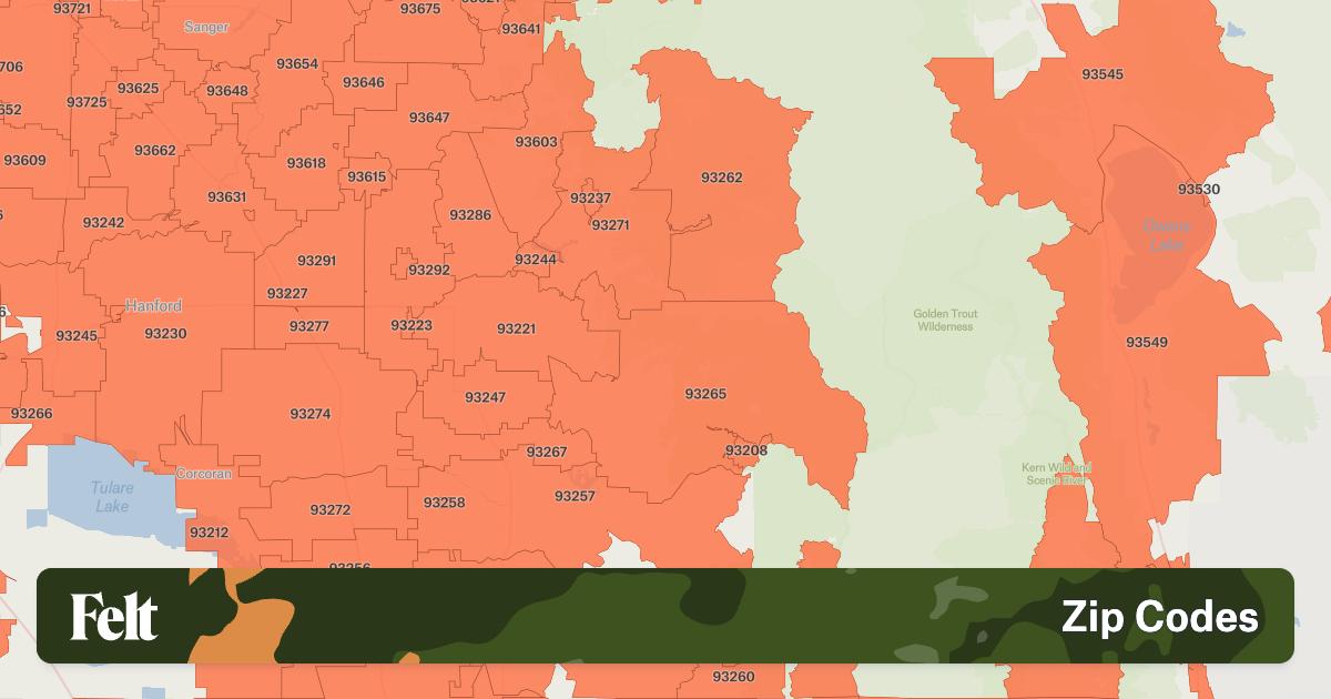 ZIP Codes in Tulare County, California