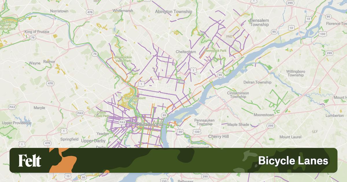 Bicycle Lanes in the city of Philadelphia, Pennsylvania