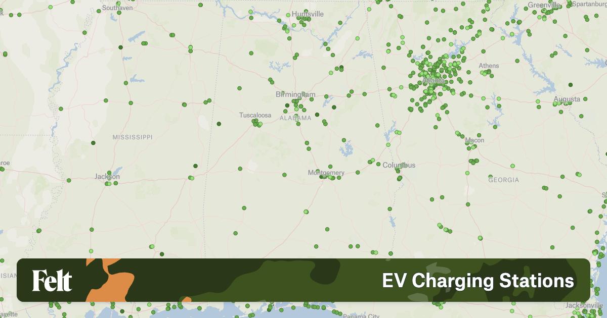 Electric Vehicle Charging Stations in Alabama