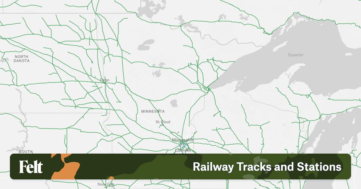 Mn Train Maps Railway Tracks and Stations in Minnesota