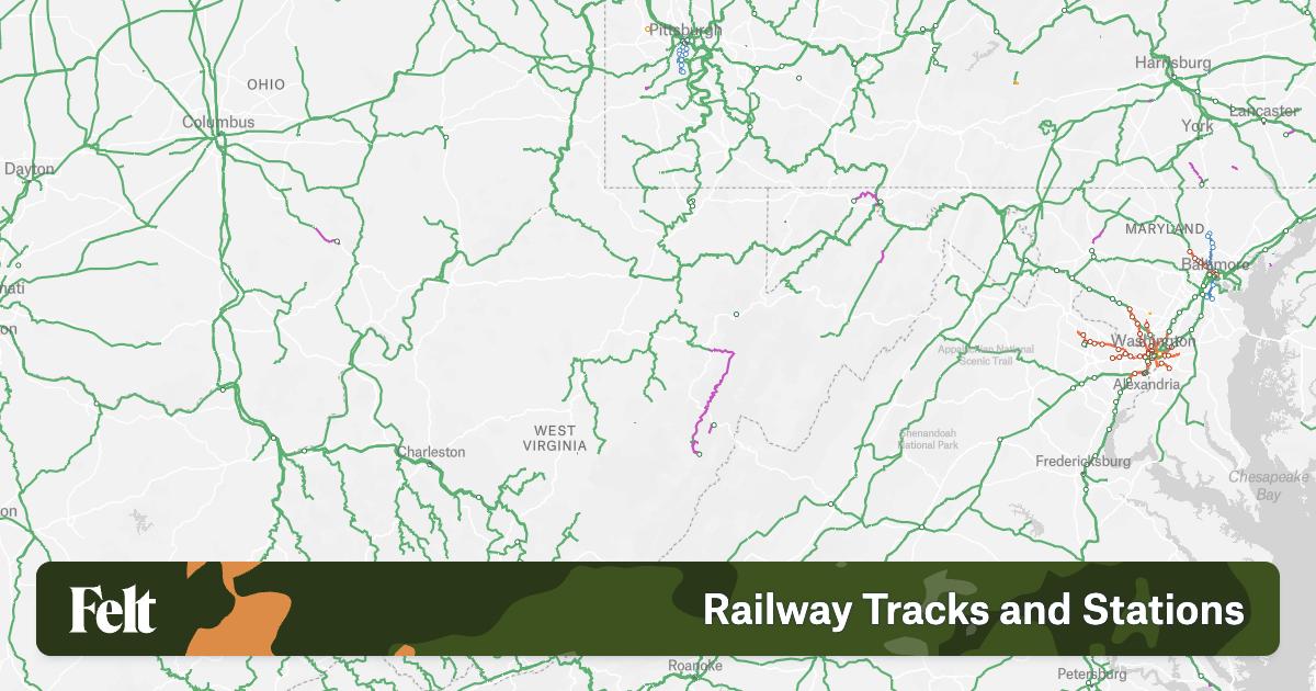Railway Tracks and Stations in West Virginia