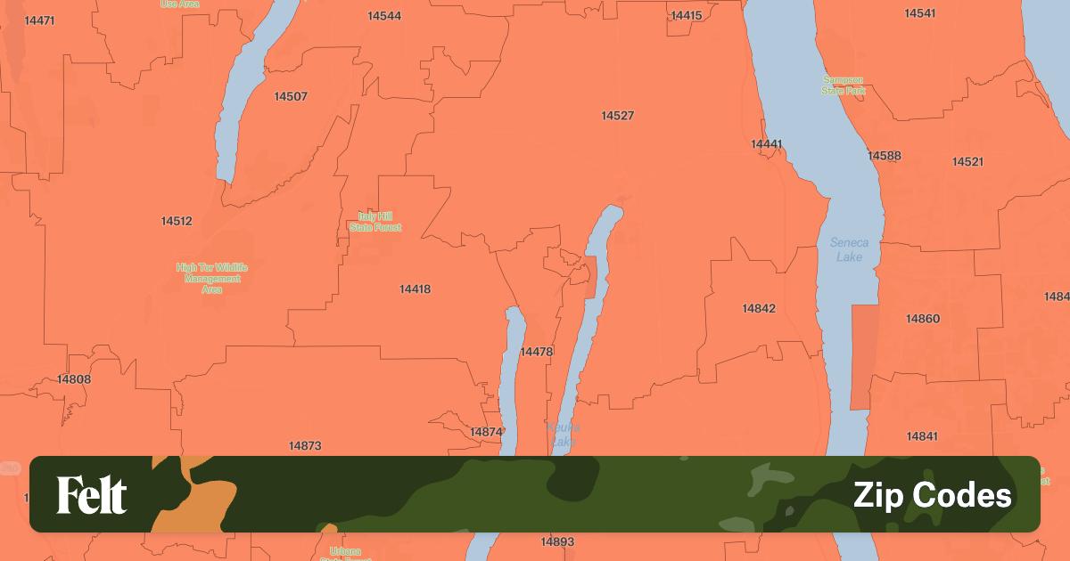 ZIP Codes in Yates County, New York