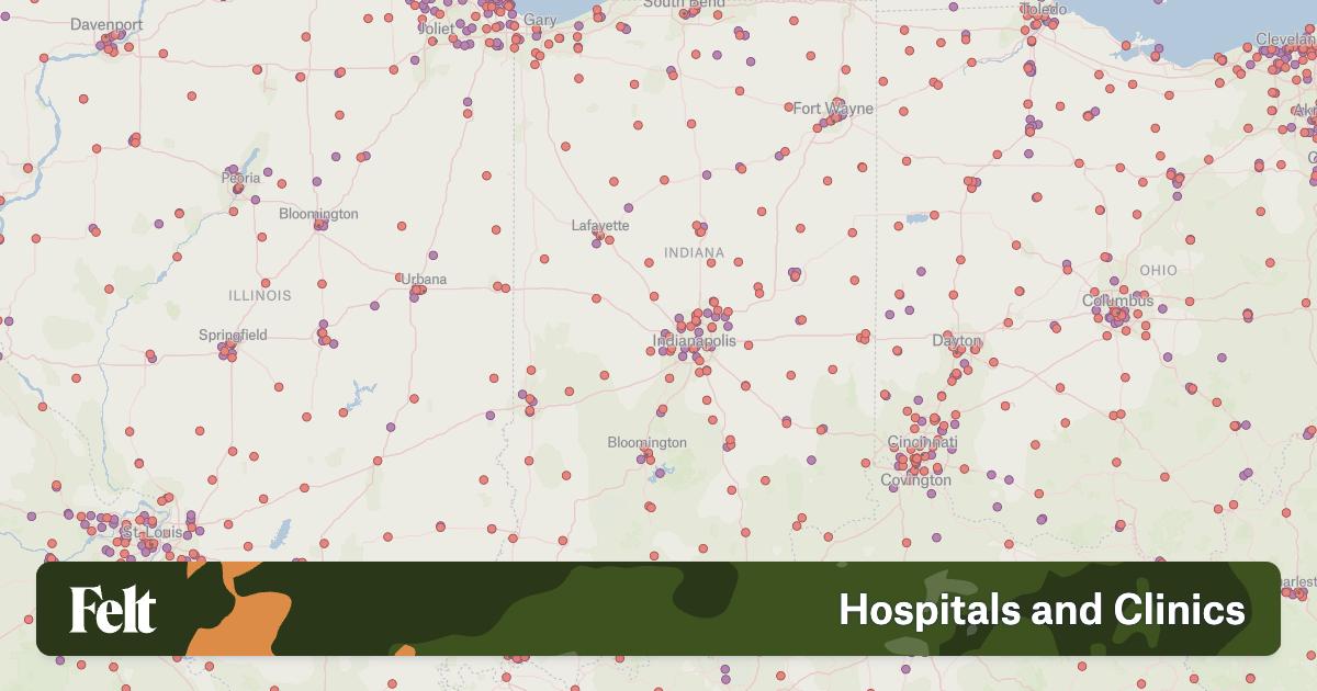 Hospitals and clinics in Indiana