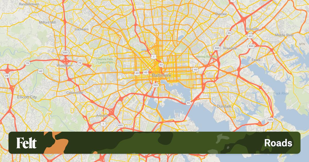 Roads in the city of Baltimore, Maryland